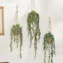 3 Pack Mini Artificial Hanging Greenary Fake Hanging Plants in Basket for Wall Living Room Decor Bathroom Shelf Home Indoor