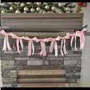 Bow Garland Decor for Bachelorette Party Decorations, Pink Satin Ribbon Coquette Table Birthday Party Garland, Bow Decor Banner for Bridal Shower, Wedding Favors, Birthday, Engagement Supplies
