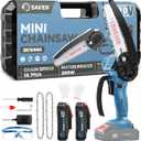 Saker Mini Chainsaw|6 Inch Chainsaws[2026 Upgraded]|Mini Cordless Electric Chain Saw|Small Handheld Portable Chain Saws Battery Powered Saw for Tree Trimmer and Garden