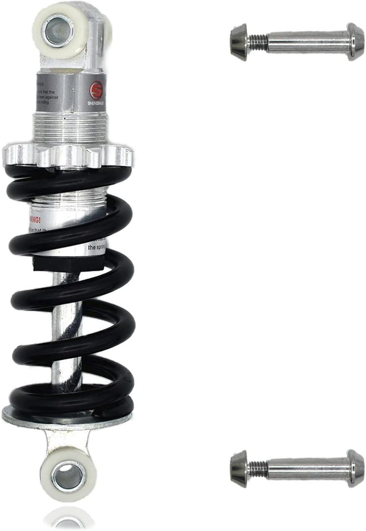 145mm/750LB Rear Shock Absorber, Silver with Black, Aluminum & Spring, Compatible with ATV, Motorcycle