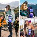AUPET Water Bottle Sling Bag Sleeve Holder Carrier 25/32/40/64 oz,Insulated Crossbody Water Bottle Case Cover with Strap and Pockets for Men/Women Walking Hiking Camping (32oz, Purple Starry Sky)