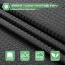 meioro Charcoal Grey Shower Curtain, Waffle Weave 256GSM Heavy Duty Textured Fabric Shower Curtains for Bathroom Hotel Spa, Luxury Weighted Polyester Cloth Bath Curtain Set with 12 Hooks, 72Wx84H