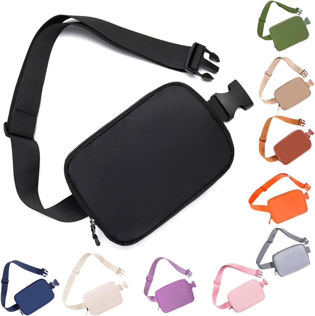 Belt bag Fanny pack crossbody bags for women Everywhere Belt Bag (Black), 8 X 2 X 5.5 Inches