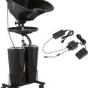 Portable Shampoo Bowl with Electric Pump (Pack of 1) | Adjustable Basin Height, Dual-Bucket Design with Drain Hoses | Home & Barber Use | (Big-Black)