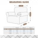 Ruaozz Stretch Chair Sofa Slipcover 1 Piece Chair Cover with Arms Non Slip Armchair Cover Soft Jacquard Furniture Protector with 1 pcs Throw Pillow Cover (1 Seater, Ivory)