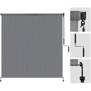 Patio Shades Roll Up Outdoor Roller Shade, Exterior Cordless Roll Up Outdoor Blinds for Patio, Gazebo Pergola Backyard Deck Porch Blinds Privacy Screen Protection UV Sun Blocking 6ft Wide x 6 H (Gray) Patio Shades Roll Up Outdoor Roller Shade, Exterior Cordless Roll Up Outdoor Blinds for Patio, Gazebo Pergola Backyard Deck Porch Blinds Privacy Screen Protection UV Sun Blocking 6ft Wide x 6 H (Gray)