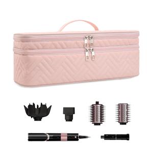 Double-Layer Carrying Case Apply to Revlon One-Step Hair Dryer, Travel Bag for Hair Volumizer/Styler,Water Resistant Storage Organizer Box,Compatible with FlexStyle Attachment (Bag Only) (Pink)