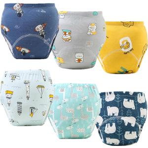 Upairy Potty Training Pants Cotton Absorbent Training Underwear for Toddler Boy and Girls 2T-5T,Soft Absorbent & Leak-Proof with Characters(6PCS,M)
