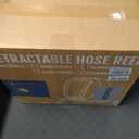 Giraffe Tools Retractable Heavy Duty Hose Reel, 1/2" x 100FT Automatic Rewind Garden Hose Reel with 360 Swivel Base, Ground Mounted for Lawn, Patio, Concrete Floor & Yard Watering