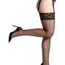 Berkshire Women's Lace Garter with Stocking - Sandalfoot 4909 (2X, Black)