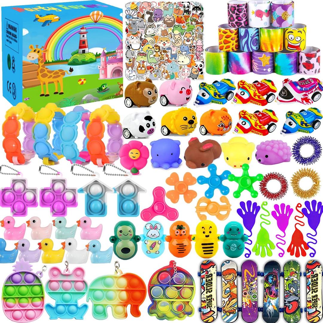 157 Pack Party Favors for Kids 8-12 4-8, Classroom Prizes, Birthday Gifts, Fidget Toys Bulk, Treasure Box Toys for Classroom, Easter Egg Fillers, Pinata Filler, Goodie Bags Stuffers for Kids