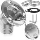 Boat Fuel Deck Fill/Filler with Keyless Cap with Screws, Marine Mirror Polished Stainless Steel Hardware Angled Neck for Boat Yacht Caravan (2inch)
