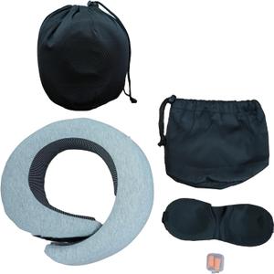 Designed for The Comfort of Travel & Office, The Pillow for Plane, Car, Home, WorkGrey Ergonomic 360 Neck Support for Airplane Adults Memory Foam Travel Neck Pillow