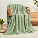 EMME Cotton Summer Throw Blanket for Couch Soft Muslin Blankets 50"x60" Lightweight Breathable All Season Gauze, Sage Green