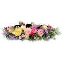 Svndlyn Candle Holder Centerpiece for Table Artificial Peonies Flowers,Rose Flowers and Morning Glory for Wedding Party Table Centerpieces Mixed Flowers Floral Arrangement Home Kitchen Decor