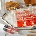 Lilymicky 500 PACK 1 oz Plastic Shot Glasses, 1 Ounce Clear Disposable Party Cups for Vodka, Whiskey, Tequila, Mini Plastic Containers for Sauce, and Sample Tasting