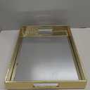 Vixdonos Decorative Mirror Tray Gold Serving Tray Bathrooom Vanity Tray,16.2'' X 12.2" X 2''