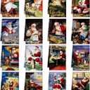 Bencailor 16 Pcs Christmas Kitchen Towels Santa Claus Hand Dish Towels Soft Absorbent Vintage Xmas Tea Dishcloths for Christmas Holiday Kitchen Bathroom Home Decor Gifts (Funny Color)