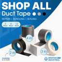 Spartan Industrial - 4" X 30 yd Water-Resistant White Duct Tape - 2 Heavy-Duty Tape Rolls for Professional, Home, and DIY Repairs - No Residue, 9 Mil