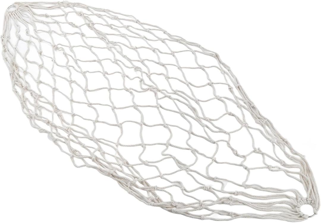 Cotton Rope Hammock Hand Woven 264.6lb Capacity Portable Cotton Rope Mesh Hammock for Outdoor Indoor Patio Yard