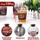 Class of 2026 Decorations- 72 Pcs 14oz Maroon Graduation Plastic Cups for Party Graduation Cups Disposable Essential Grad Party Supplies Decorations