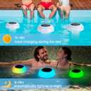 Solar Chlorine Floater Dispenser Fits 1 and 3 Inch Tablets, Adjustable Release Chlorinator, Hot Tub Pool Floating Chlorine Dispenser Holder for Pool Spa, Colorful Lights & Large Capacity