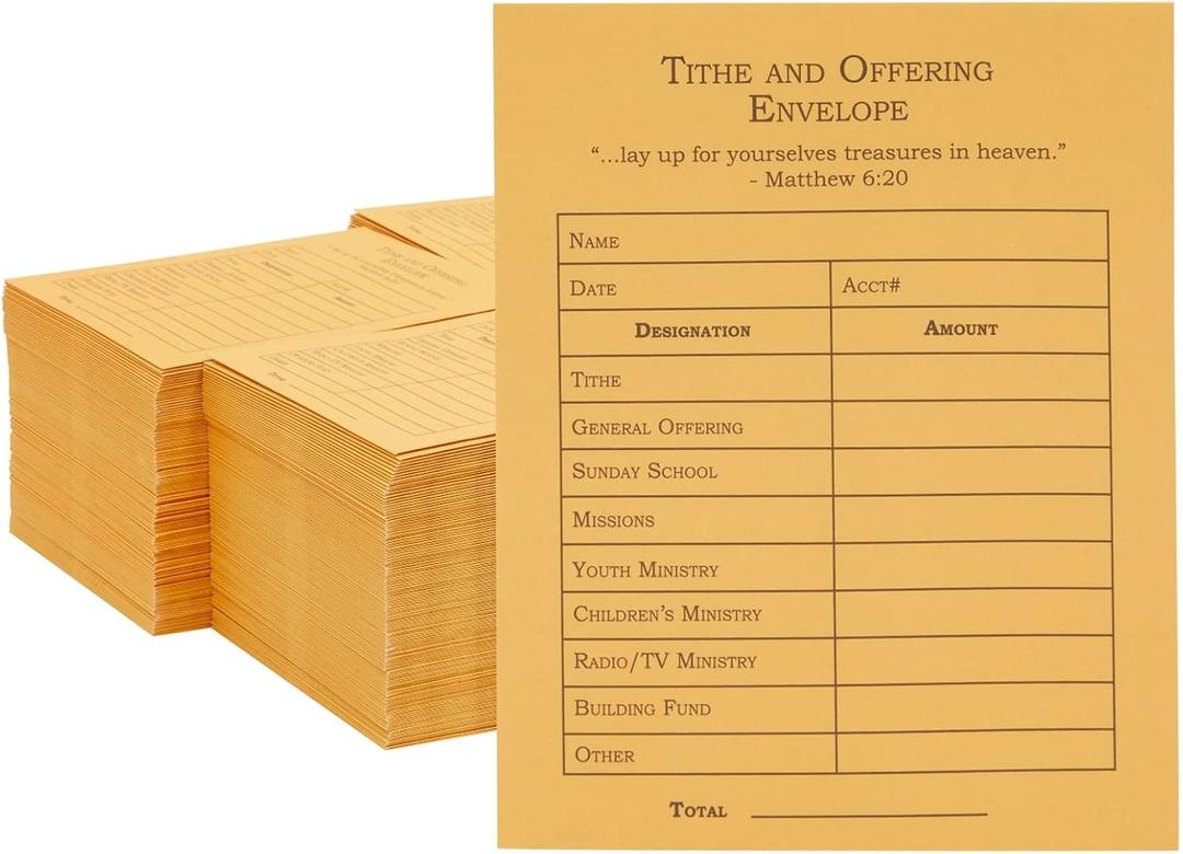 Best Paper Greetings Tithe and Offering Envelopes for Church & Donations (5.5 x 4.5 Inches) - Pack of 500 - Tithes And Offering Envelopes For Church