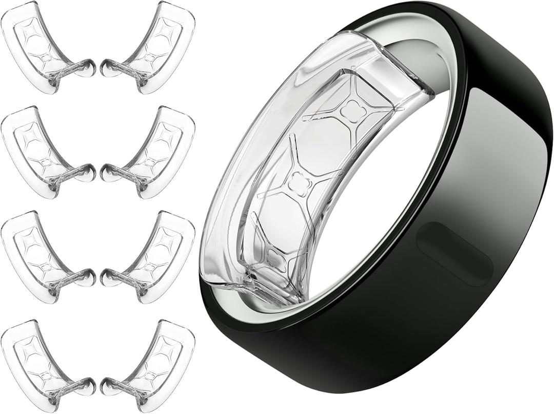 YWXTW [Invisible Grips for Oura Ring Size Adjuster, Waterproof Adhesive Guard Compatible with Samsung/Ultrahuman Ring, Thinner Sizers for Smart Ring, 8 Pack (Medium, Transparency)