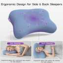 ZZ-WELL Side Sleeper Pillow - Patented Cervical Neck Pillow for Sleeping with Cooling Cover - High Loft Heavy Density Memory Foam Pillows for Side Sleepers & Broad Shoulders Adults (Blue)