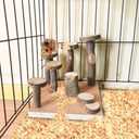 Hamster Climbing Wooden Stand Platform Hamster Cage Playground Natural Wood Bridge ramp Toys for Dwarf Hamsters Syrians Gerbil Mouse Rat