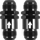 AN10 One Way Non Return Check Valve 10AN to AN10 Male Flare Inline Fitting Aluminum Black 2PCS