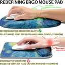 Hokafenle Ergonomic Mouse Pad Wrist Support, Terraced Slope Carpal Tunnel Wrist Pad for Mouse with Unibody Memory Foam, Wrist Rest Pain Relief Mousepad (Starry Night, 11.8x7.9 in)