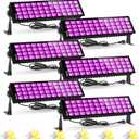 6 Pack 120W LED Black Lights, Blacklight Bar Light Up to 5000ft Area with Switch+Plug+6ft Cable, Glow Party Light Supply for Halloween, Fluorescent Poster, Body Paint, Birthday, Bedroom, Classroom