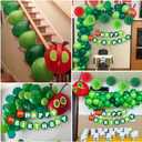 Green Caterpillar-Shaped Balloon Arch Kit 46Pcs Latex Happy Birthday Decorations Balloon Garland Kit for Birthday Baby Shower Themed Party Decorations