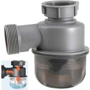 Sink Trap 1 1/2'' P-Trap Replacement Upgrade Visible Removable Easy to Clean Drain Valve Suitable for Kitchen, Bathroom, Garbage Disposal Sink Drainage Pipe Accessories(Female Thread)