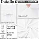 HAISIWLKJ 6 Pack Table Cloth 8ft White Tablecloths for Rectangle Folding Table Spandex Fitted Stretch Cover Wrinkle Resistant Washable Protector for Party, Wedding, Banquet, Festival.