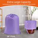Polecasa Heavy Duty Large Laundry Bag with 130gsm Tear Resistant Fabric and Handles, Easy to Carry Durable Dirty Clothes Drawstring Bag, Perfect for College Dorm, Travel, 28x36,Purple