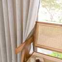 YoungsTex Natural Linen Curtains 63 Inches Long for Living Room, Beige Light Filtering Drapes Semi Sheer Textured with Bronze Grommet Privacy for Bedroom, 2 Panels, 42 X 63 Inch