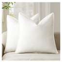 NEATERIZE Premium Velvet Pillow Covers 22x22 White - Washable Decorative Fabric Throw Pillow Covers for Couch or Bed - Set of 2
