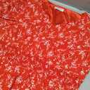 Gardenwed Chiffon Floral Dresses Summer Midi Wedding Guest Dress V Neck for Women Elastic Waist (X-Large)