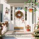 26 Pcs Velvet Christmas Tree Bows Ornaments, 5x7 Inch, 3/8" Wide, Craft Ribbon Bows for Garland Wreath Indoor Outdoor Xmas Decorations, Camel