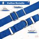 Martingale Collar for Dogs with Quick Release Buckle, Heavy-Duty Solid Color Nylon Training Collars - Adjustable No-Slip Design for Medium & Large Dog