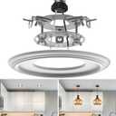 R5 and R6 Recessed Can Light Conversion Kit, Light Fixture Upgrade, Pendant Light, Fan Compatible, Includes 7 Inch Decorative Plastic Medallion, White Finish