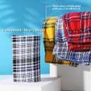 TAPUU Mens Cotton Plaid Boxer Multipack Woven Boxer Shorts (Yellow/Red/Grey/Blue 4-Pack, XL) (XL)
