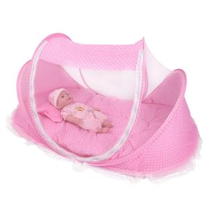 Baby Bed Tent Net, Baby Mosquito Net Tent, 2 Colors Perspective Portable Outdoor Traveling for Protect Against Mosquito Bites Indoor for Keep Pets Out(Pink) (Pink)