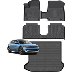 for Hyundai ioniq 5 Floor Mats 2025-2026(Limited Models)(with Sliding Console), TPE Automotive All Weather Custom Car Floor Mats Cargo Liner Full Set for Hyundai ioniq 5 Accessories 2025-2026