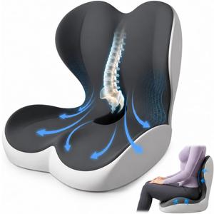L-Shaped Memory Foam Seat Cushion with Back Support for Office Car Gaming, 17.3 x 15.7 x 14.5 inches