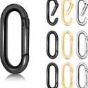 12Pack Large Oval Keyring, Metal Carabiner Spring Snap Hooks Clip for Paracord Keychain Lanyard, Car Key Rings, Pets Collar Buckles, Purse Keychain Replacement (Assorted) (1-3/8 Inch Inner Length, 1-3/8Inch Assorted 12pcs)