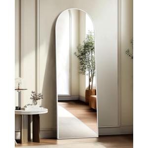 Arched Full Length Mirror, 56"x15" Standing Body Mirror for Wall, Silver