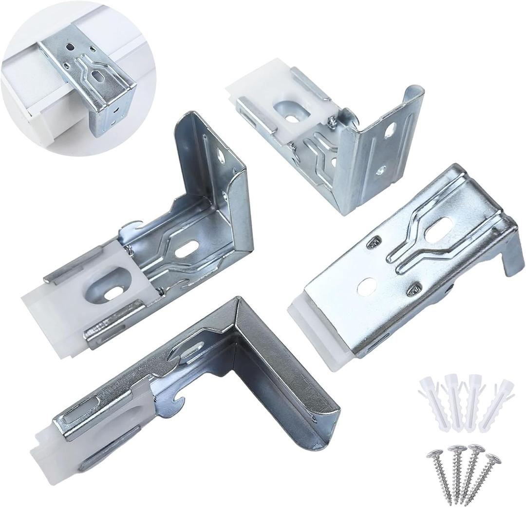 ONLY Support 38mm(1-1/2") Zebra Shades Mounting Brackets 4 Pack - Heavy Duty Metal Blinds Bracket for Inside and Outside Installation